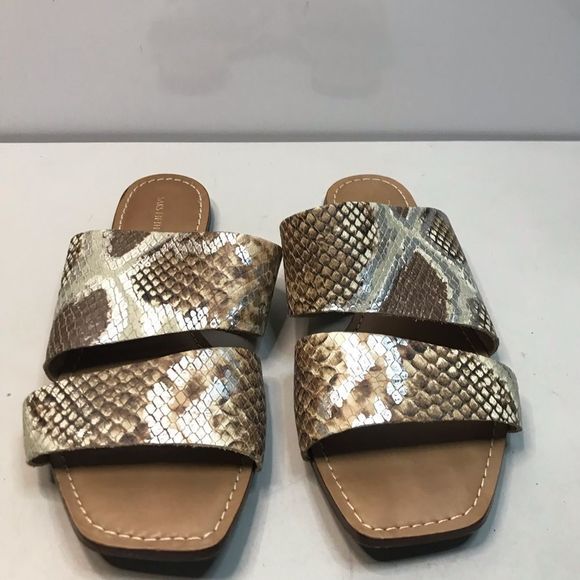 Saks Fifth Avenue Shoes Saksfifthavenue Snakeskin Silver Brown